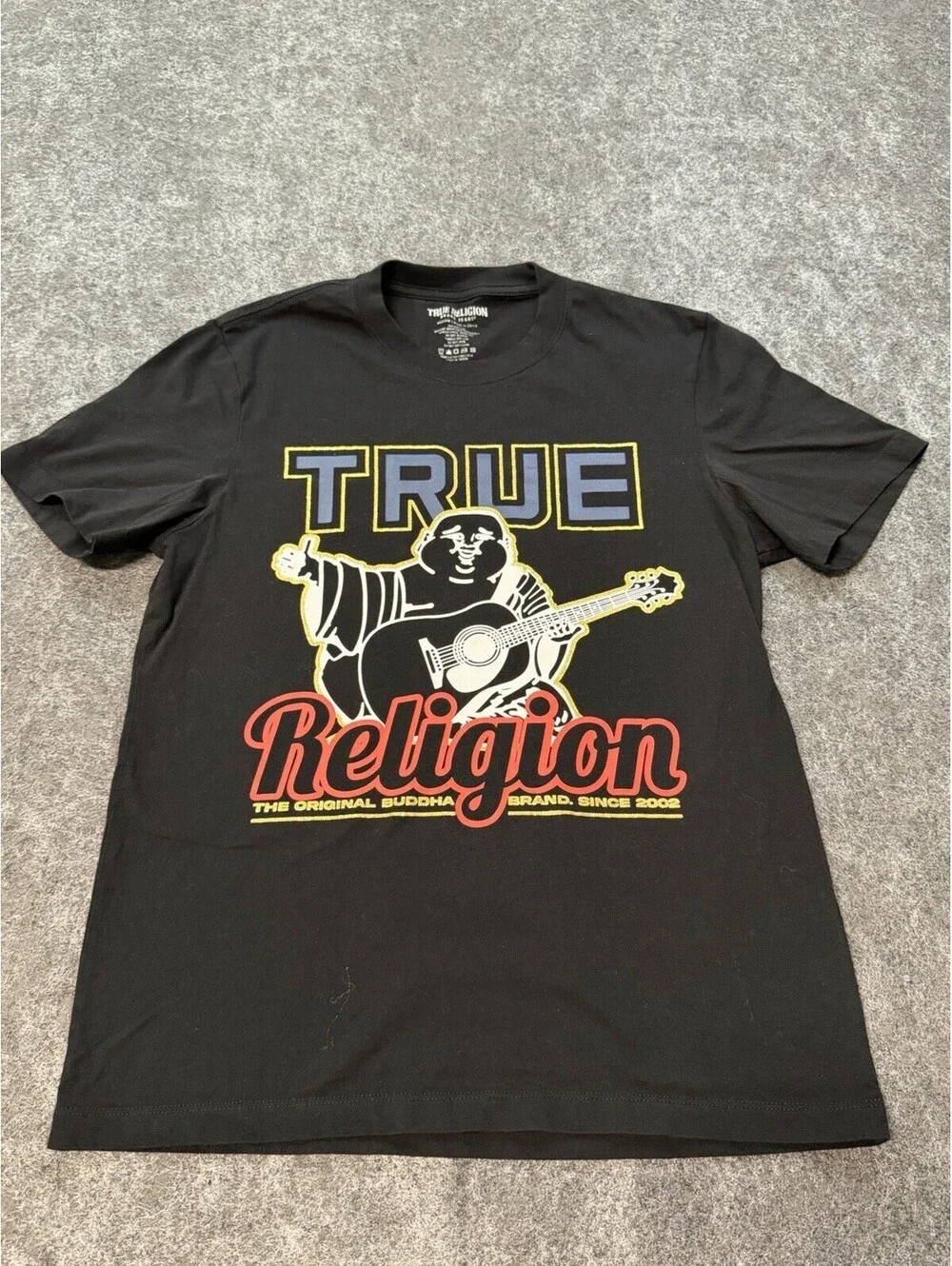 True Religion Buddha Graphic T Shirt Men’s Medium Black 100% Cotton